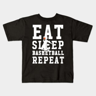 Eat sleep basketball repeat Kids T-Shirt